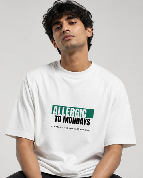 Allergic to Mondays Graphic tee on male model